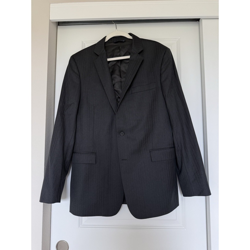 Men's brooks brothers 1818 blazer regent Gray 2 Buttons Suit Stripe 42L 36W